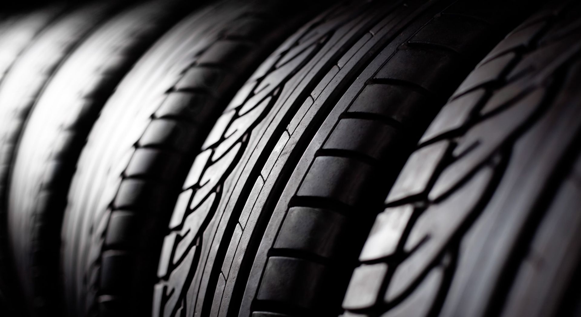 Close-up of new car and truck tire tread at Monticello Tire Company in Monticello, MS